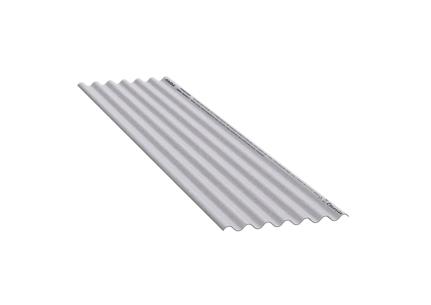 Telha Fibrocimento 2.44x0.50m 4mm 9kg Eternit