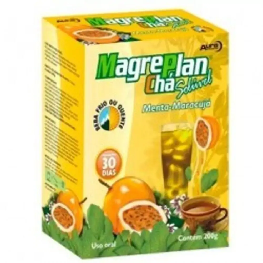 Magre Plan Chá Solúvel Sabor Menta E Maracujá