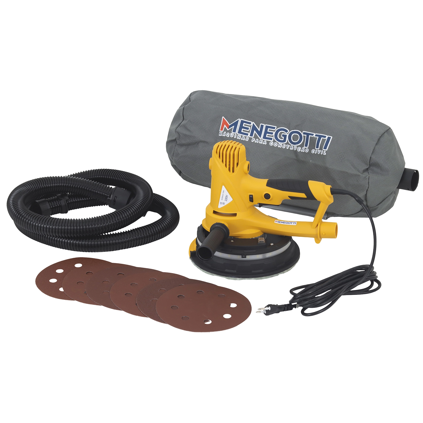 Lixadeira de Parede Menegotti MLP710 LED Elétrica para Drywall 710W 220V