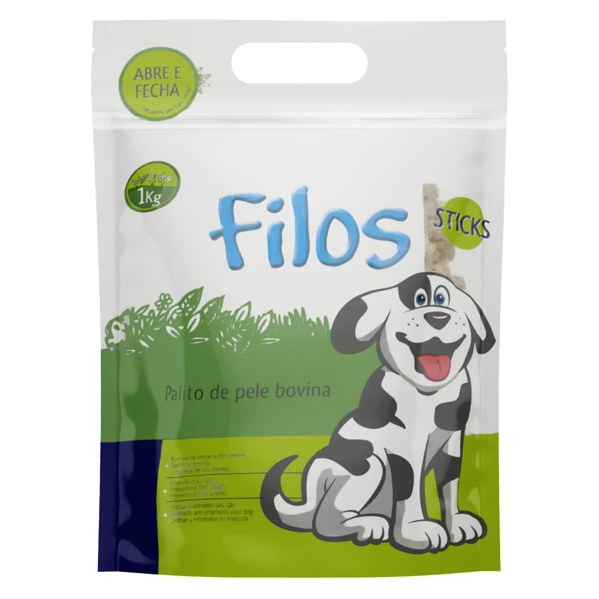 Palito Mastigável Para Cães Defumado Filos 1kg