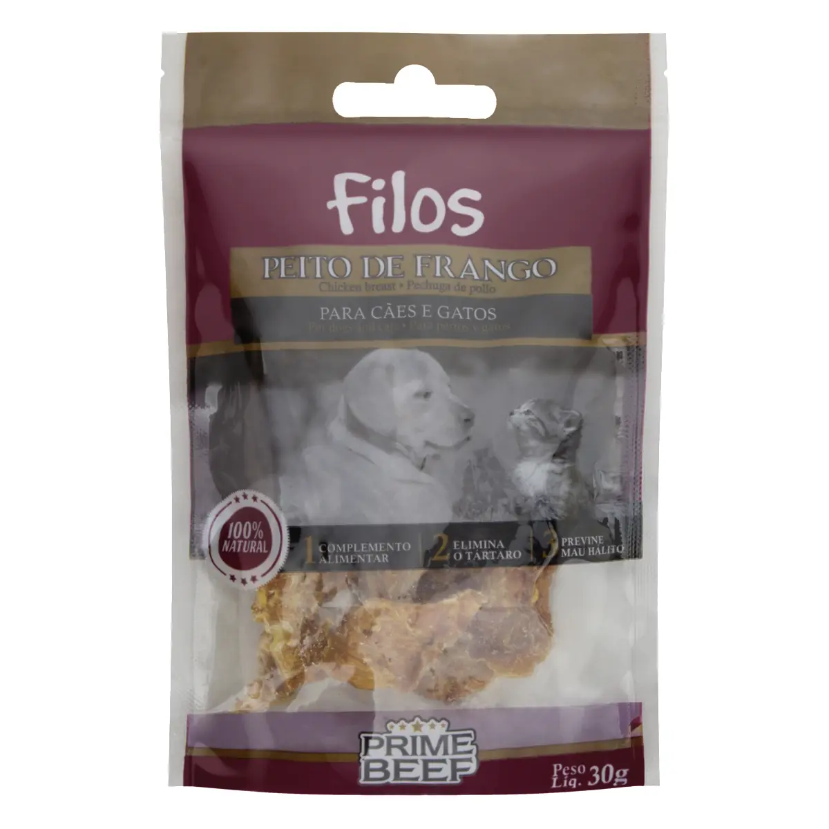 Peito De Frango Para Cães E Gatos Filos Sachê 30g