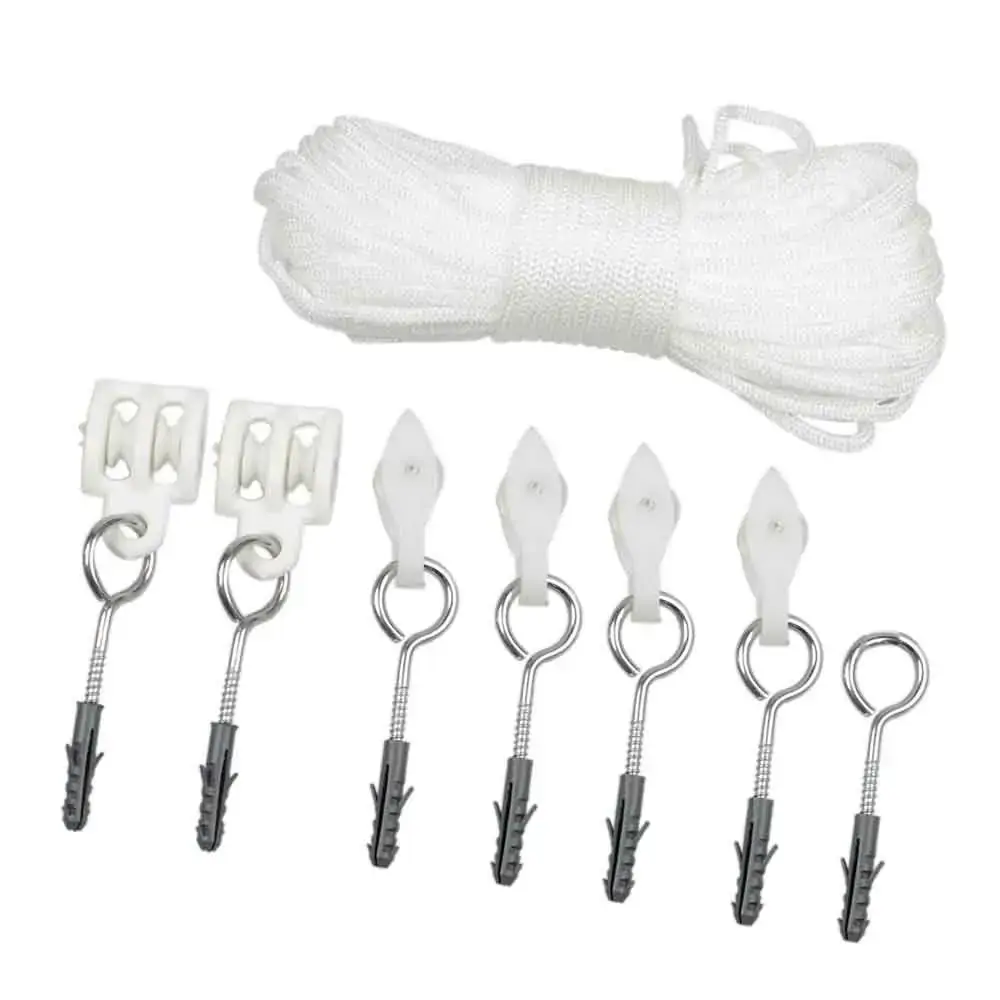 Kit Cordas E Roldanas P/ Varal De Teto Invicta