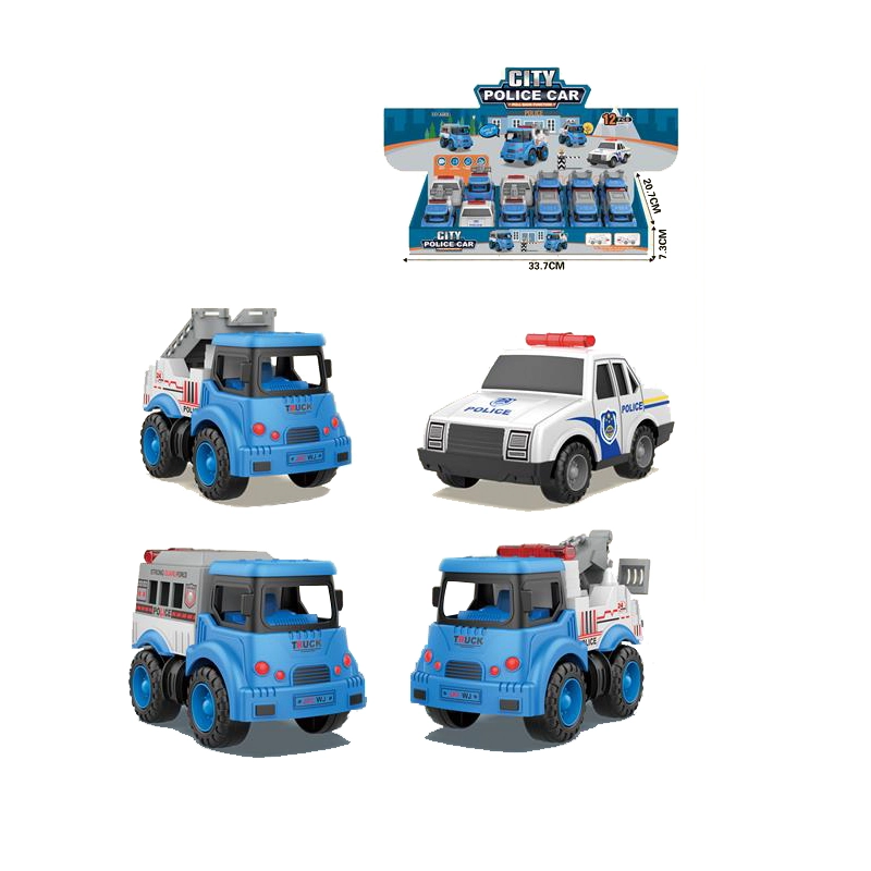 Carrinho Police Car Pull Back Un