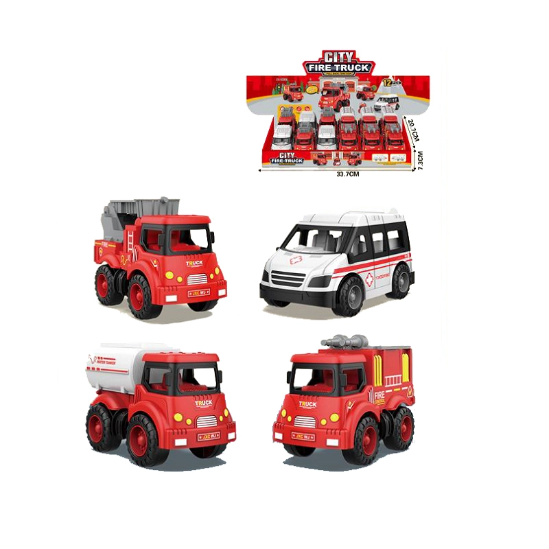 Carrinho Bombeiro Fire Pull Back Un