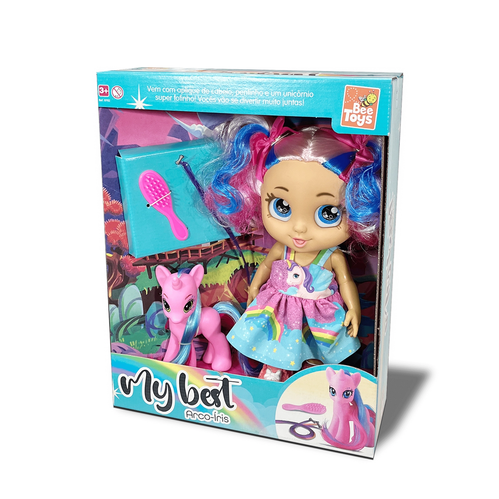 Boneca My Best Unicornio Arco Iris Ref.792 Rotobrinq