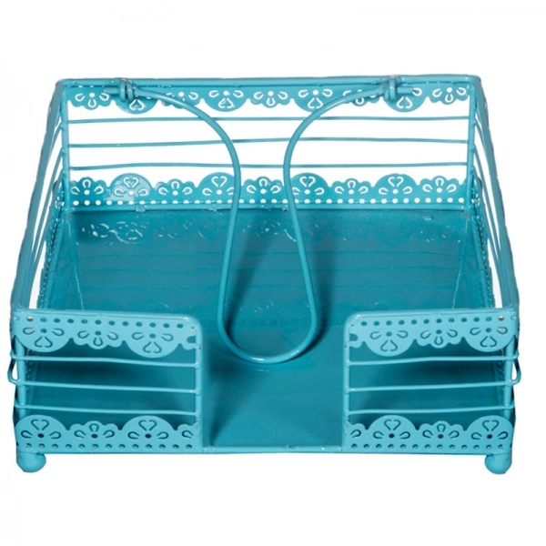 Porta Guardanapo Urban Tricot Azul Metal