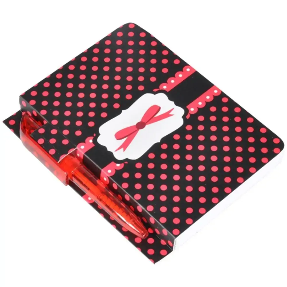 Bloco Anotacoes Preto/vermelho C/mini Caneta