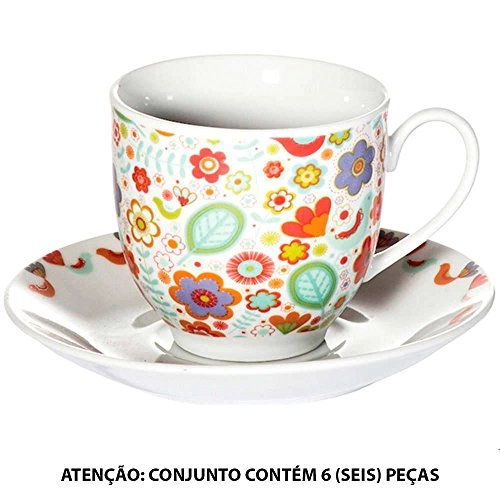 Set Porcelana Urban 12pcs Xicara Cafe Birds