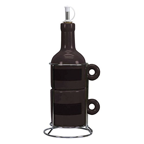 Galheteiro Ceramica Preto Geral