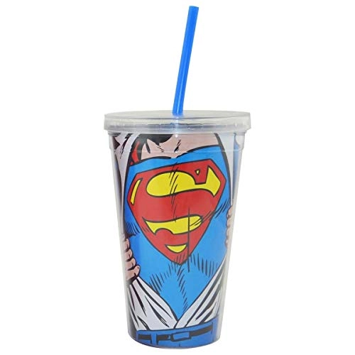 Copo C/canudo Urban Dc Comics Superman Opening
