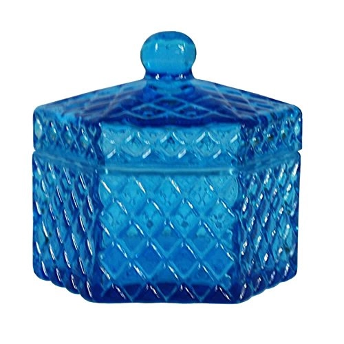 Pode Decorativo Vidro Pequeno Azul
