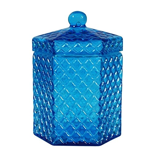 Pode Decorativo Vidro Gd Azul
