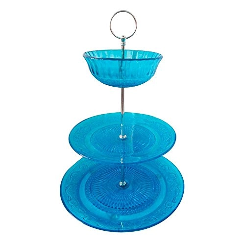 Prato P/doces Urban Vidro 2 Andares Plus Bowl Azul