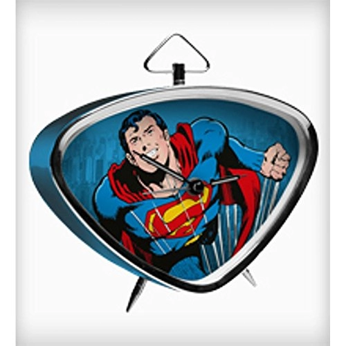 Relógio De Mesa Metal Triangular Superman Flyeng Fdg Azul