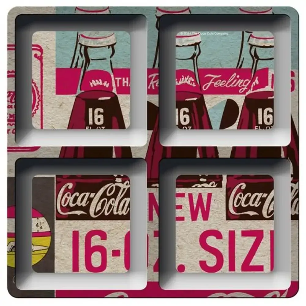 Petisqueira Coca Cola Melamina Quad.three Bottles