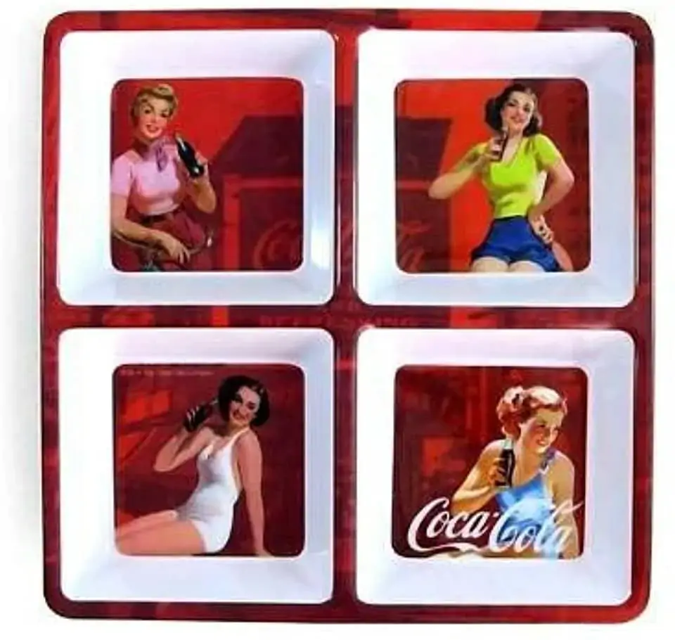 Petisqueira Coca Cola Melamina Quad.pin Ups Vermel