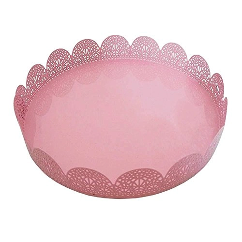 Bandeja Ferro Urban 20,3x4,5cm Fancy Redonda Rosa