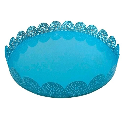 Bandeja Ferro Urban 25,3x3,5cm Fancy Redonda Azul
