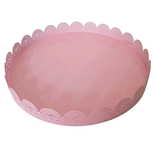 Bandeja Ferro Urban 30x3,5cm Fancy Redonda Rosa