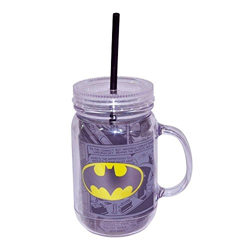 Copo Jarra Acrilico Dc Comics Batman Logo Amarelo