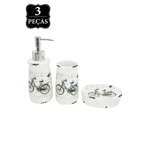 Kit 3pcs Banheiro Urban Just A Bicycle Branco