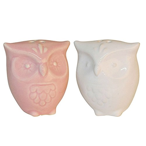 Saleiro/pimenteiro Urban Little Owls Rosa/branco