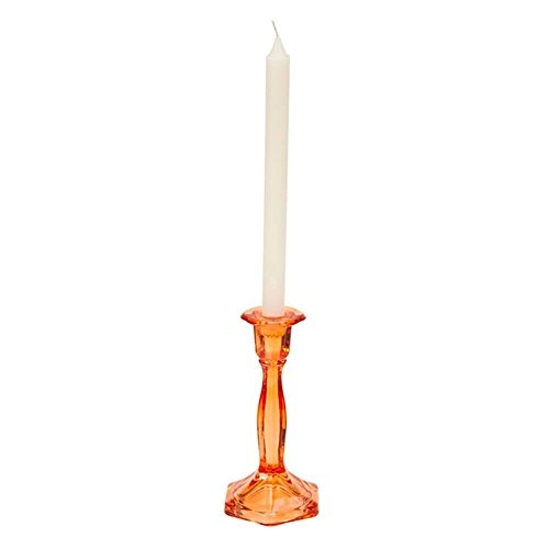 Castiçal De Vidro Rosa .
