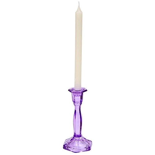 Castiçal De Vidro Rosa 11 X 9.5 X 19 .