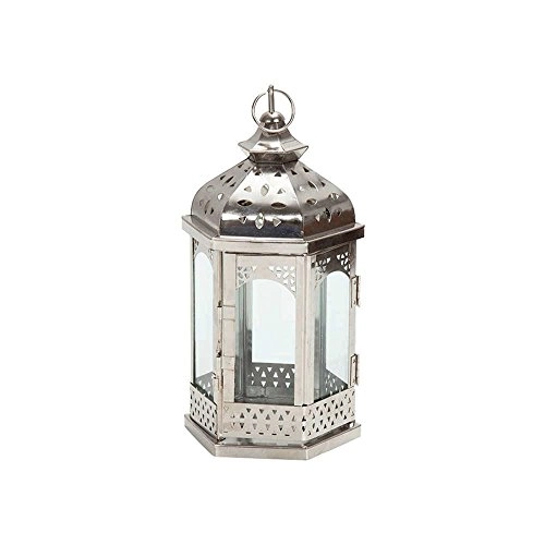 Lanterna Marroq 22274 Metal Vidro Hexag Chrome Gr