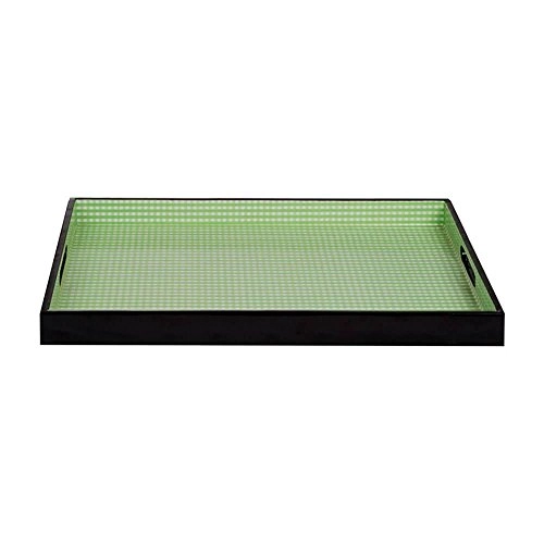Bandeja Mdf Urban 45x29x3cm Quadriculada Verde