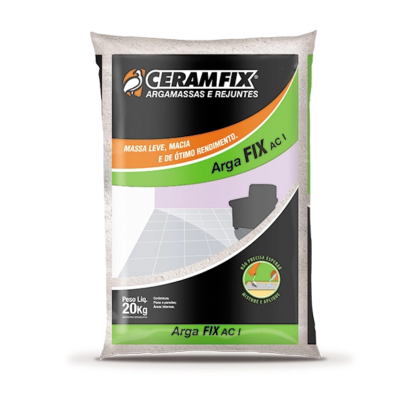 Argamassa 20kg Ac 1 Cinza Interno Bemfixa Argrej