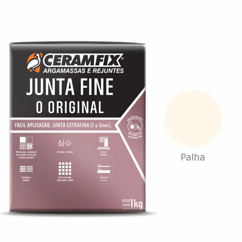 Rejunte Junta Fine Ceramfix Palha 1kg