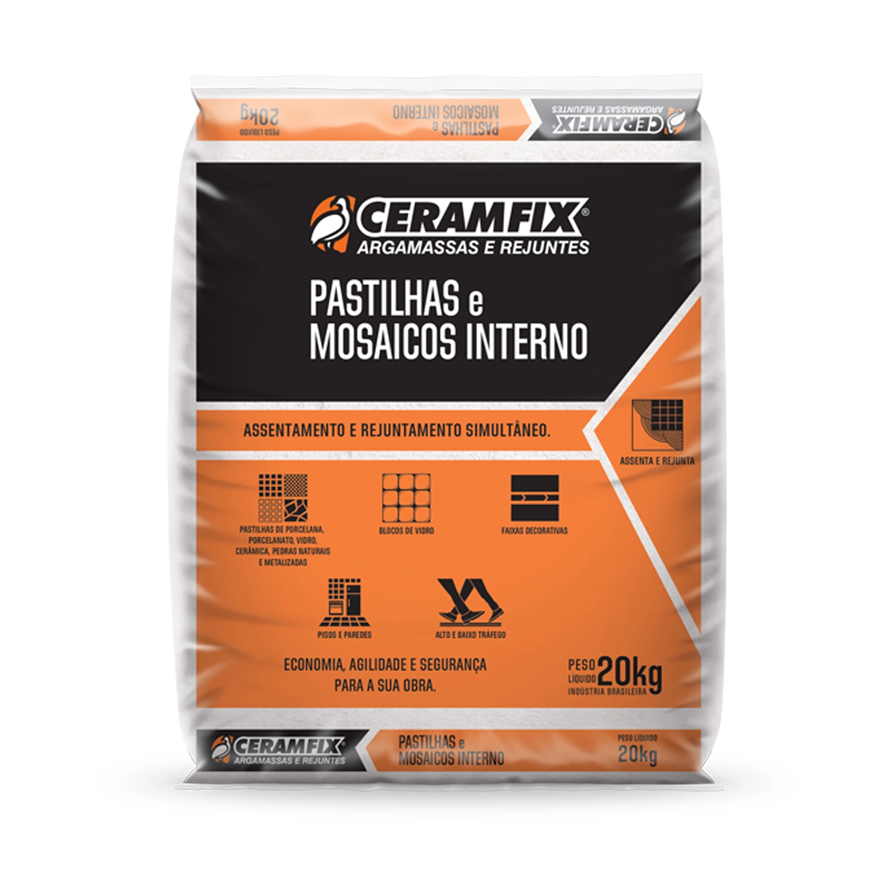 Argamassa Pastilhas e Mosaicos Interno 20kg Azul claro Ceramfix