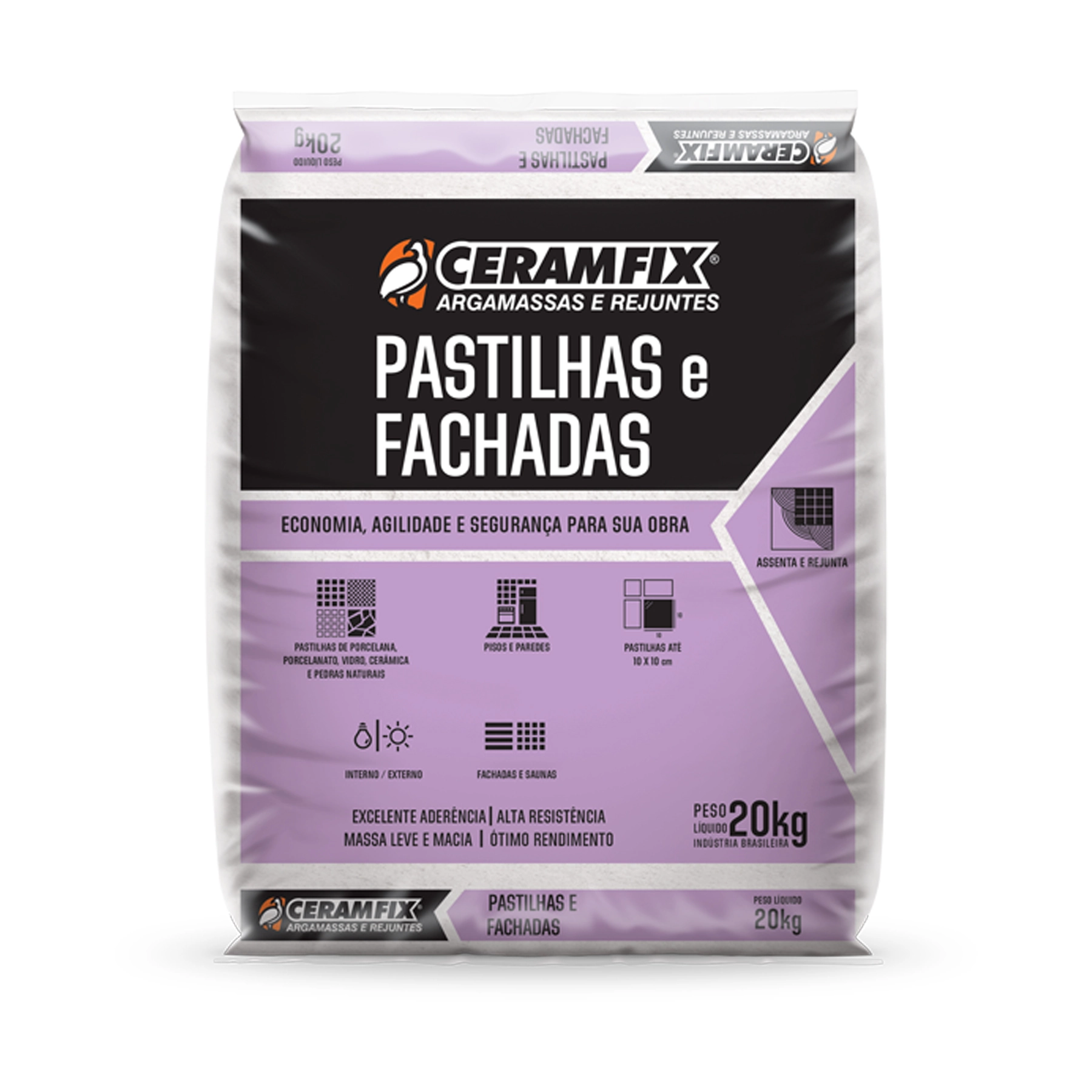 Argamassa Pastilhas e Mosaicos Interno e Externo 20kg Branco Ceramfix