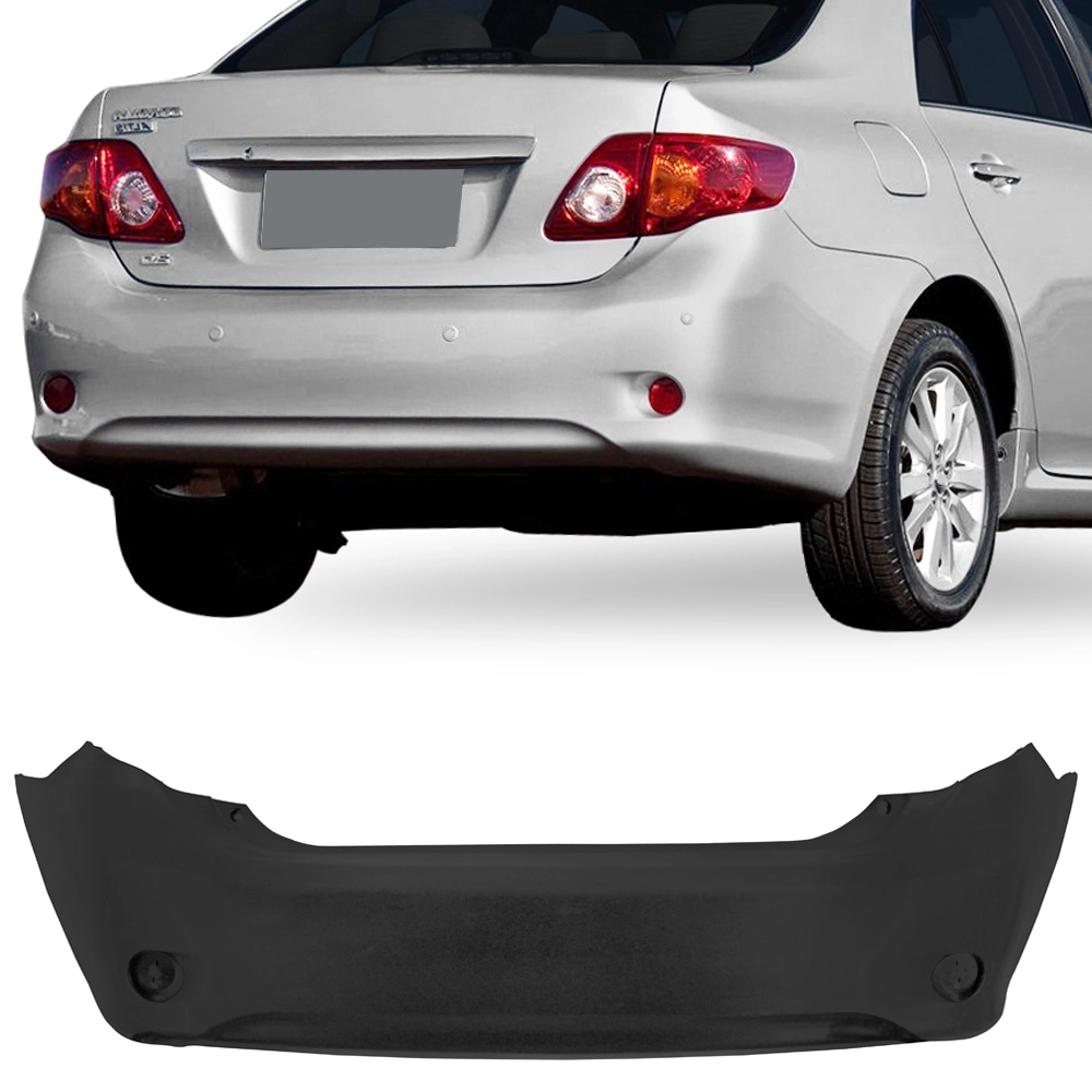 Para-choque Traseiro TOYOTA COROLLA Preto Liso - DTS 7010