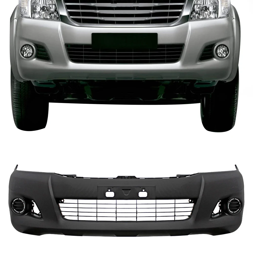 Para-choque Dianteiro TOYOTA HILUX Preto Texturizado com Grade Milha - DTS 7025