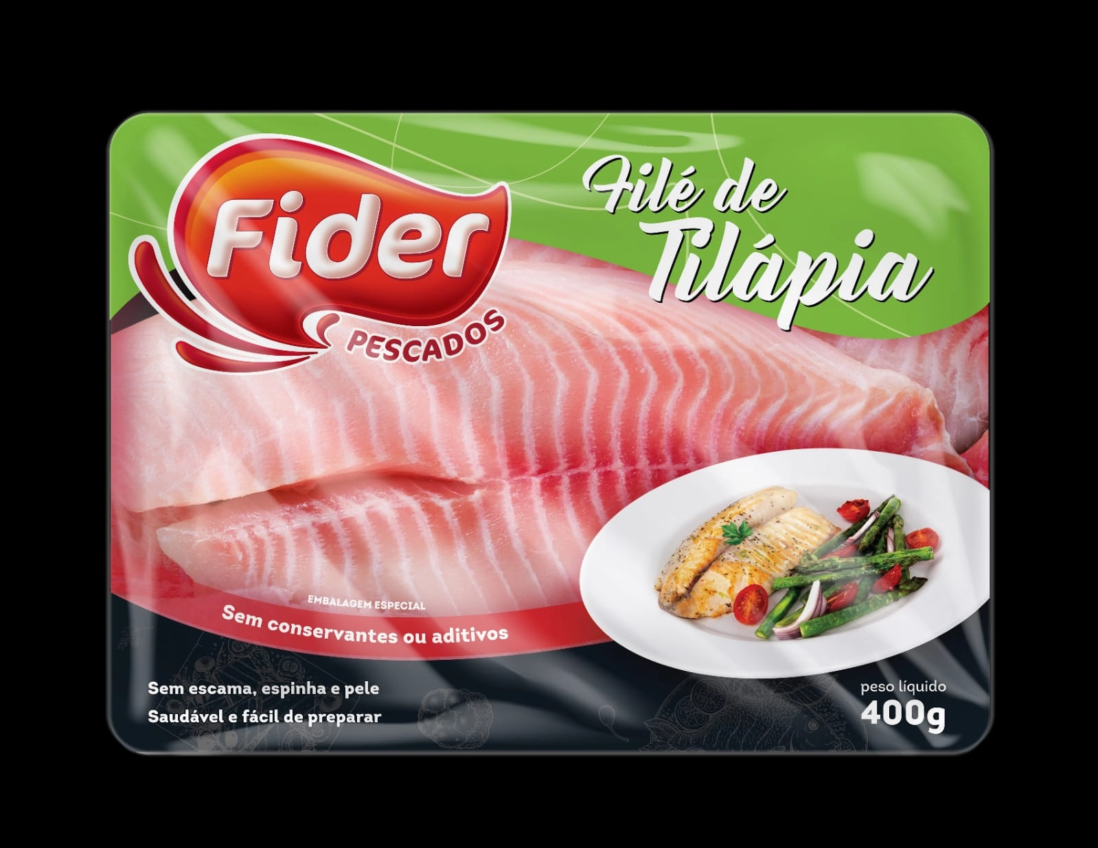 Filé de Tilápia Fresco em Atmosfera FIDER 400g