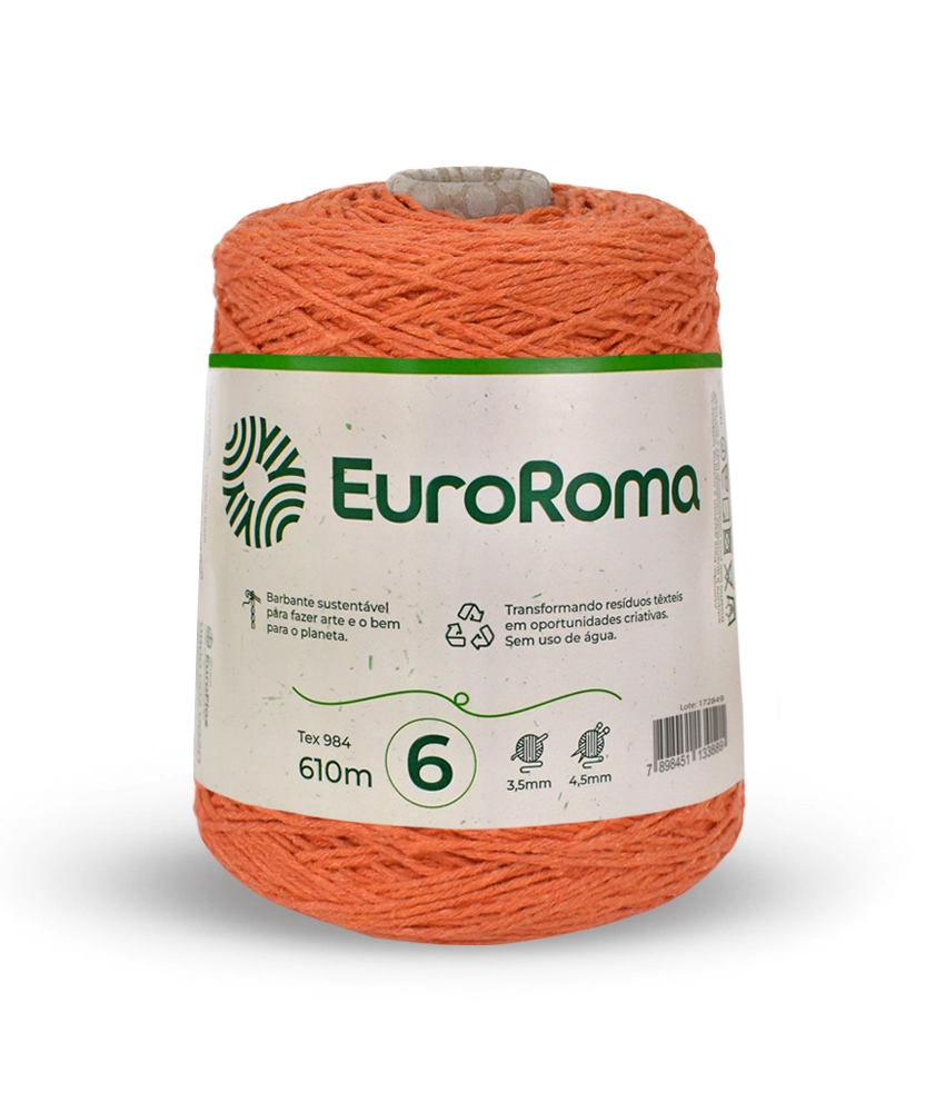 Barbante Euroroma Cor 600g Laranja 4/6