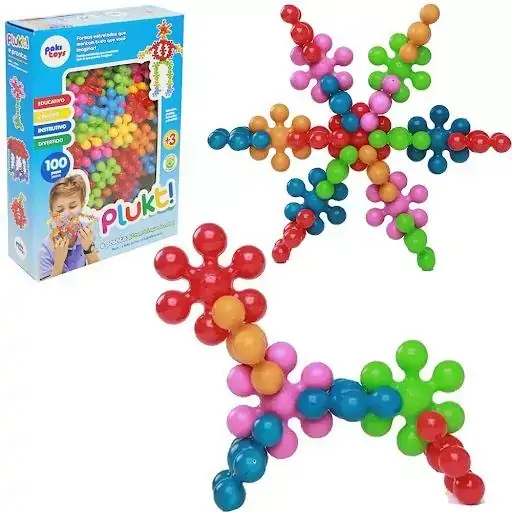 Bloco De Montar Plukt  Brinquedo Educativo Criativo 100PCS