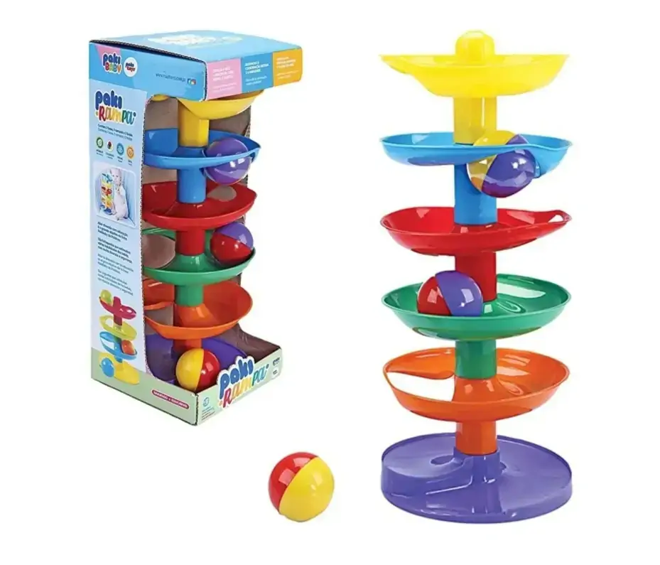 Brinquedo Infantil Rampa C/ 3 Bolas Educativo Presente Bebe