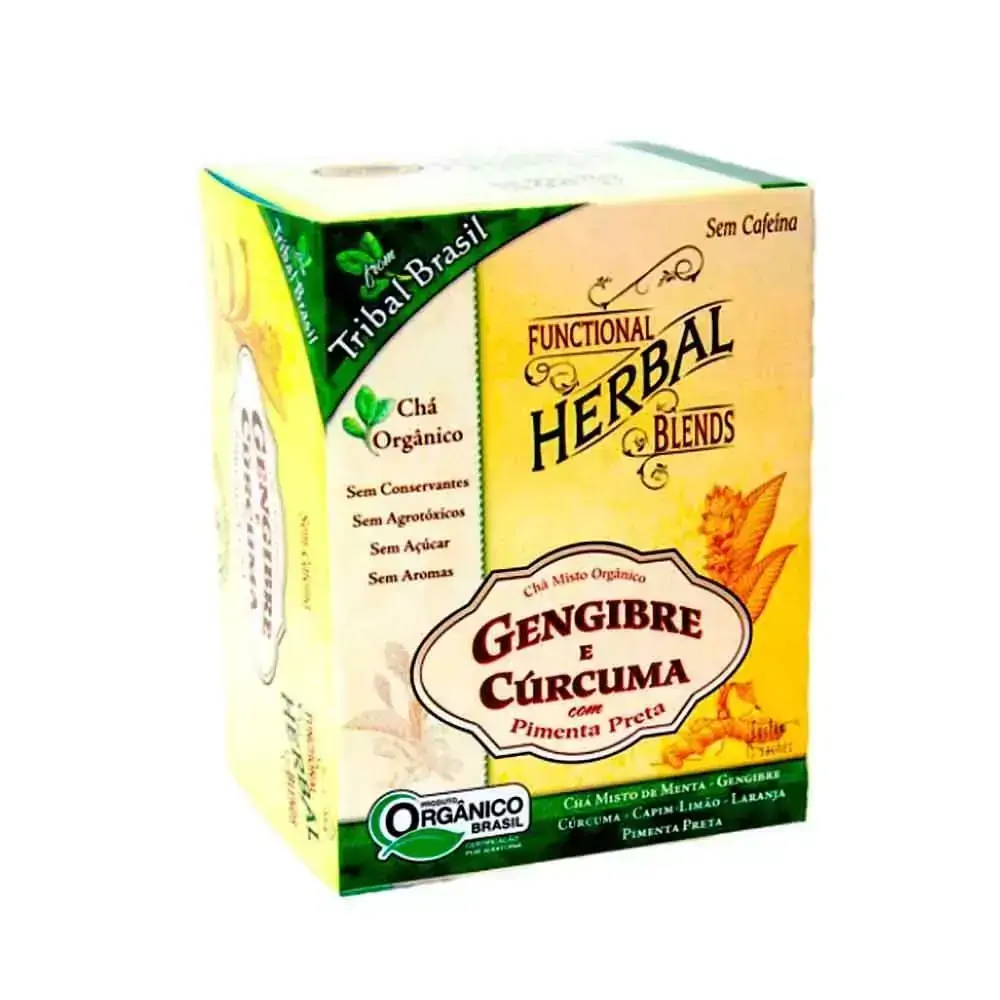Chá Misto Orgânico Gengibre e Cúrcuma Tribal 22,5g
