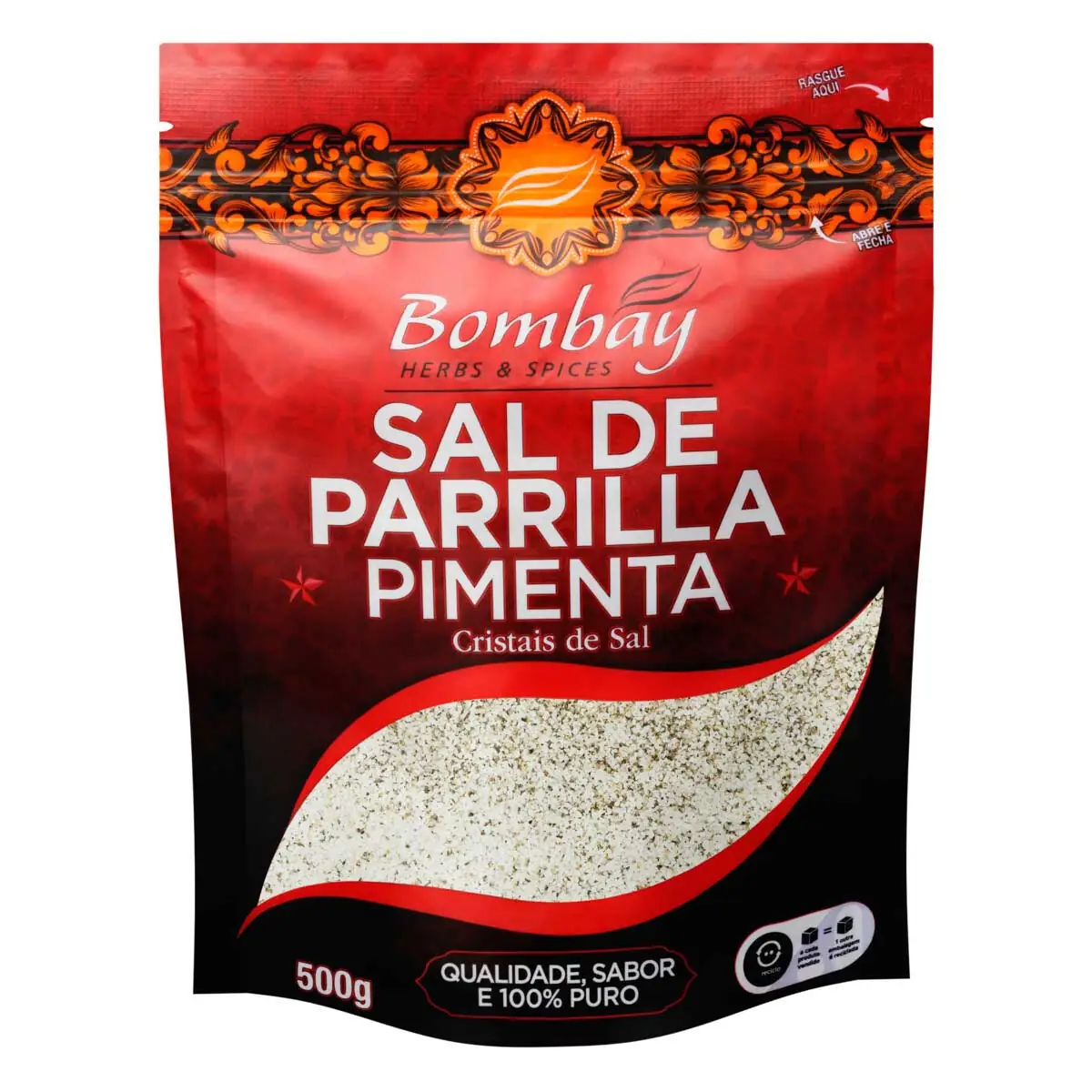 Sal de Parrilla com Pimenta Bombay Herbs & Spices 500g