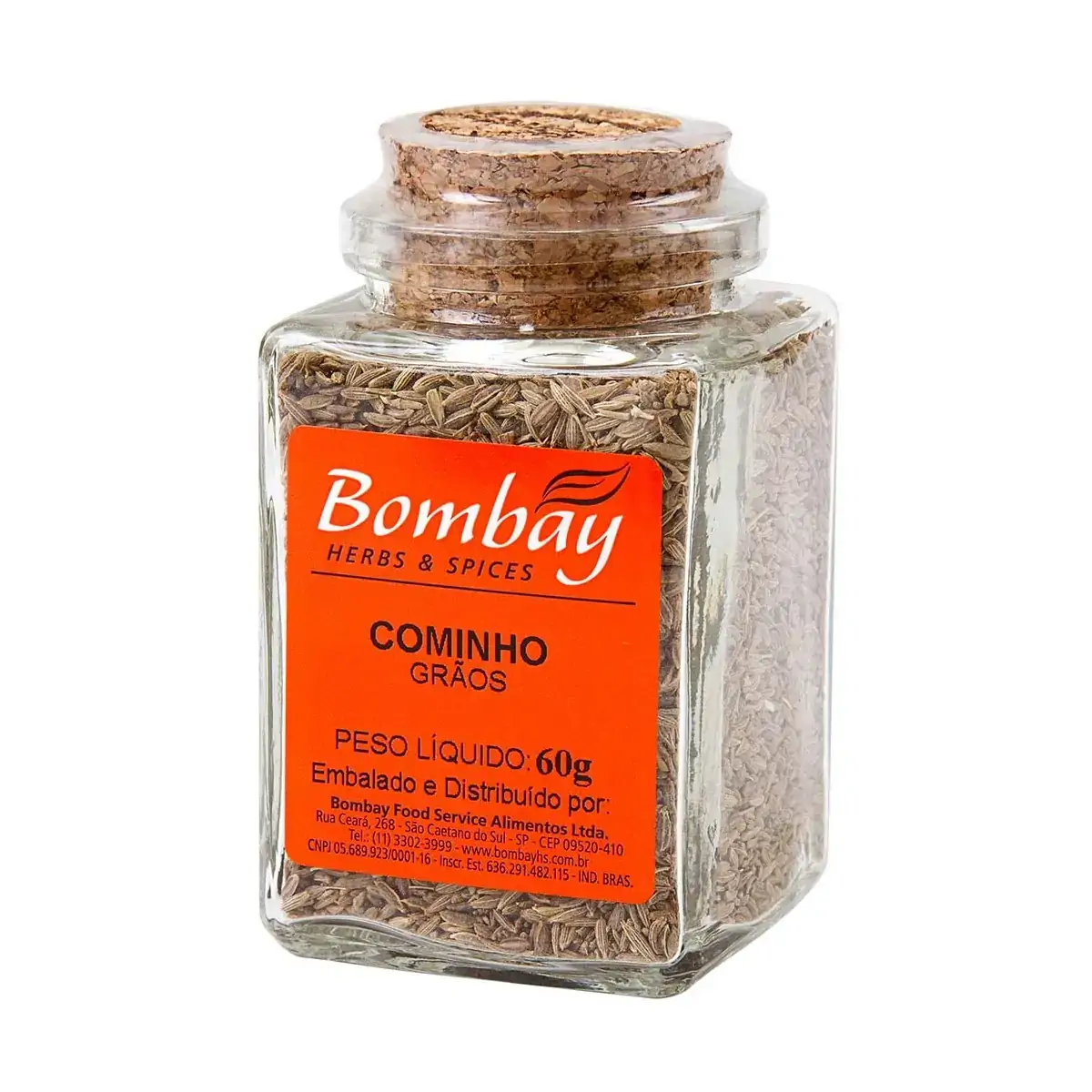 Cominho Grãos Bombay Herbs &amp; Spices Vidro 60g