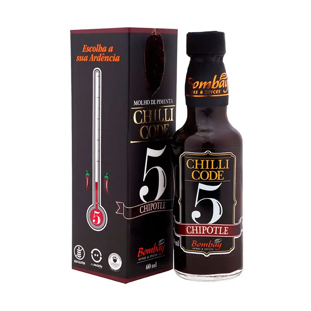 Molho de Pimenta Chipotle Bombay Herbs & Spices Chilli Code Vidro 60ml