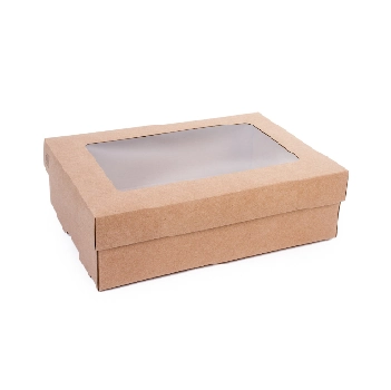 Caixa Presente Duplex Kraft Com Visor M 30x20x8cm Uriarte