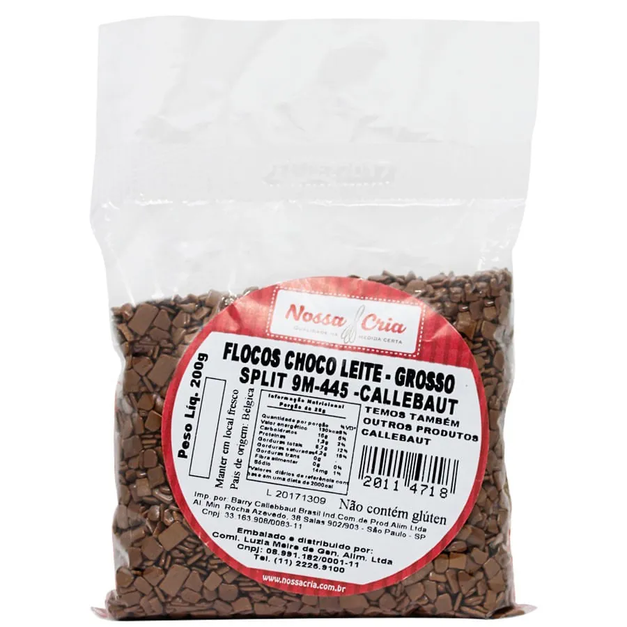 Flocos Choc Leite Grosso 200g 9m445 Nossa Cria