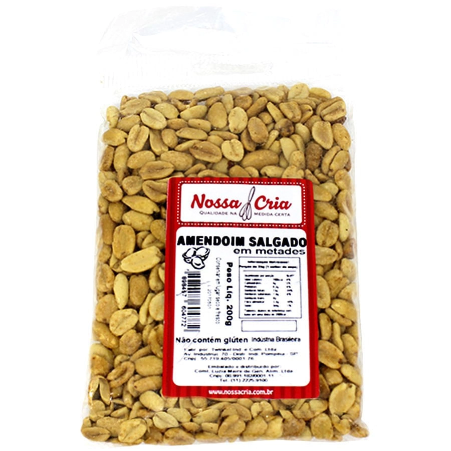 Amendoim Metade Salgado 200g Nossa Cria