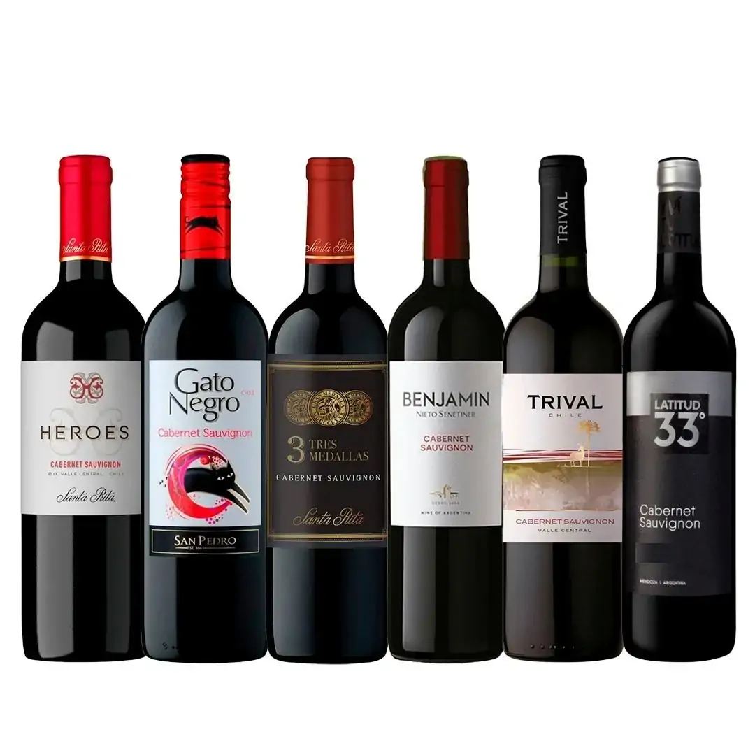 KIT VINHOS AMANTES DE VINHOS CABERNET SAUVIGNON 06 UNIDADES