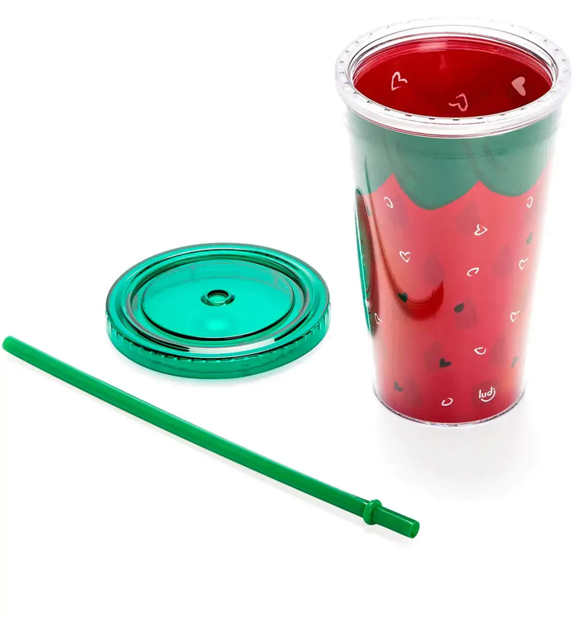 Copo Ludi C/canudo Frutas Vermelhas