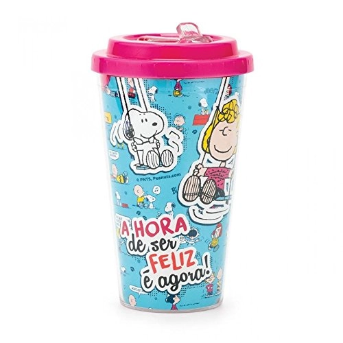 Copo C/ Canudo Retratil Snp Comics Ludi
